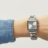  Shop Authentic Guess Vanity Silver Dial Silver Steel Strap Watch for Women - W1029L1 - Luxxuri