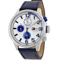  Shop Authentic Tommy Hilfiger Jackson Silver Dial Black Leather Strap Watch for Men - 1791240 - Luxxuri