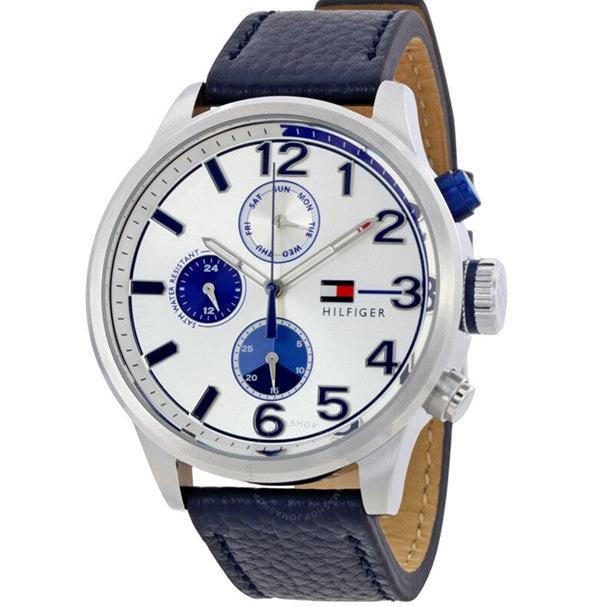  Shop Authentic Tommy Hilfiger Jackson Silver Dial Black Leather Strap Watch for Men - 1791240 - Luxxuri
