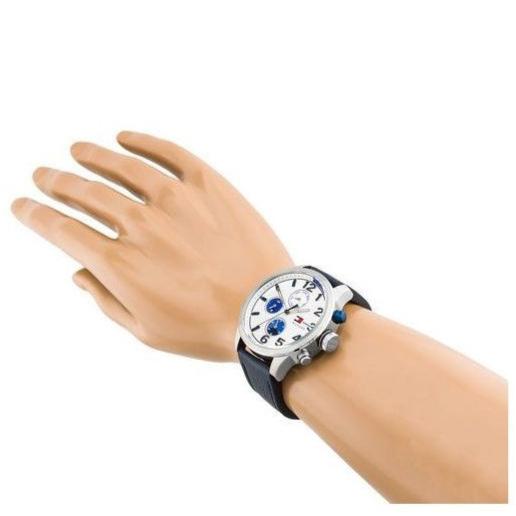  Shop Authentic Tommy Hilfiger Jackson Silver Dial Black Leather Strap Watch for Men - 1791240 - Luxxuri