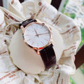  Shop Authentic Calvin Klein City White Mother of Pearl Dial Brown Leather Strap Watch for Women - K2G23620 - Luxxuri