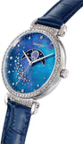  Shop Authentic Swarovski Passage Moon Phase Blue Dial Blue Leather Strap Watch for Women - 5613320 - Luxxuri