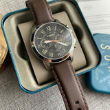  Shop Authentic Fossil Grant Chronograph Black Dial Brown Leather Strap Watch for Men - FS4813 - Luxxuri