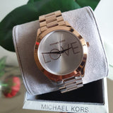  Shop Authentic Michael Kors Slim Runway White Dial Rose Gold Steel Strap Watch For Women - MK3804 - Luxxuri