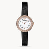  Shop Authentic Emporio Armani Rosa Quartz Mother Of Pearl White Dial Black Leather Strap Watch For Women - AR11356 - Luxxuri
