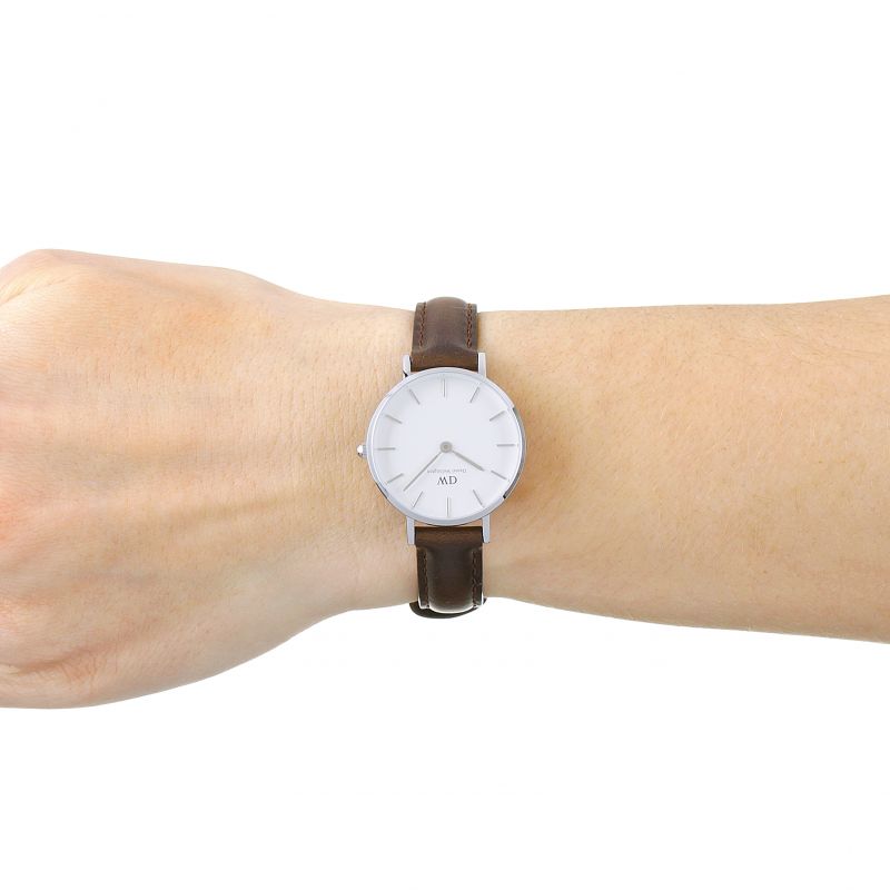  Shop Authentic Daniel Wellington Classic Petite White Dial Brown Leather Strap Watch For Women - DW00100239 - Luxxuri