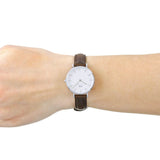  Shop Authentic Daniel Wellington Classic Petite White Dial Brown Leather Strap Watch For Women - DW00100239 - Luxxuri