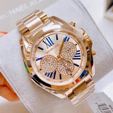  Shop Authentic Michael Kors Bradshaw Chronograph Rose Gold Dial Rose Gold Steel Strap Watch For Women - MK6321 - Luxxuri