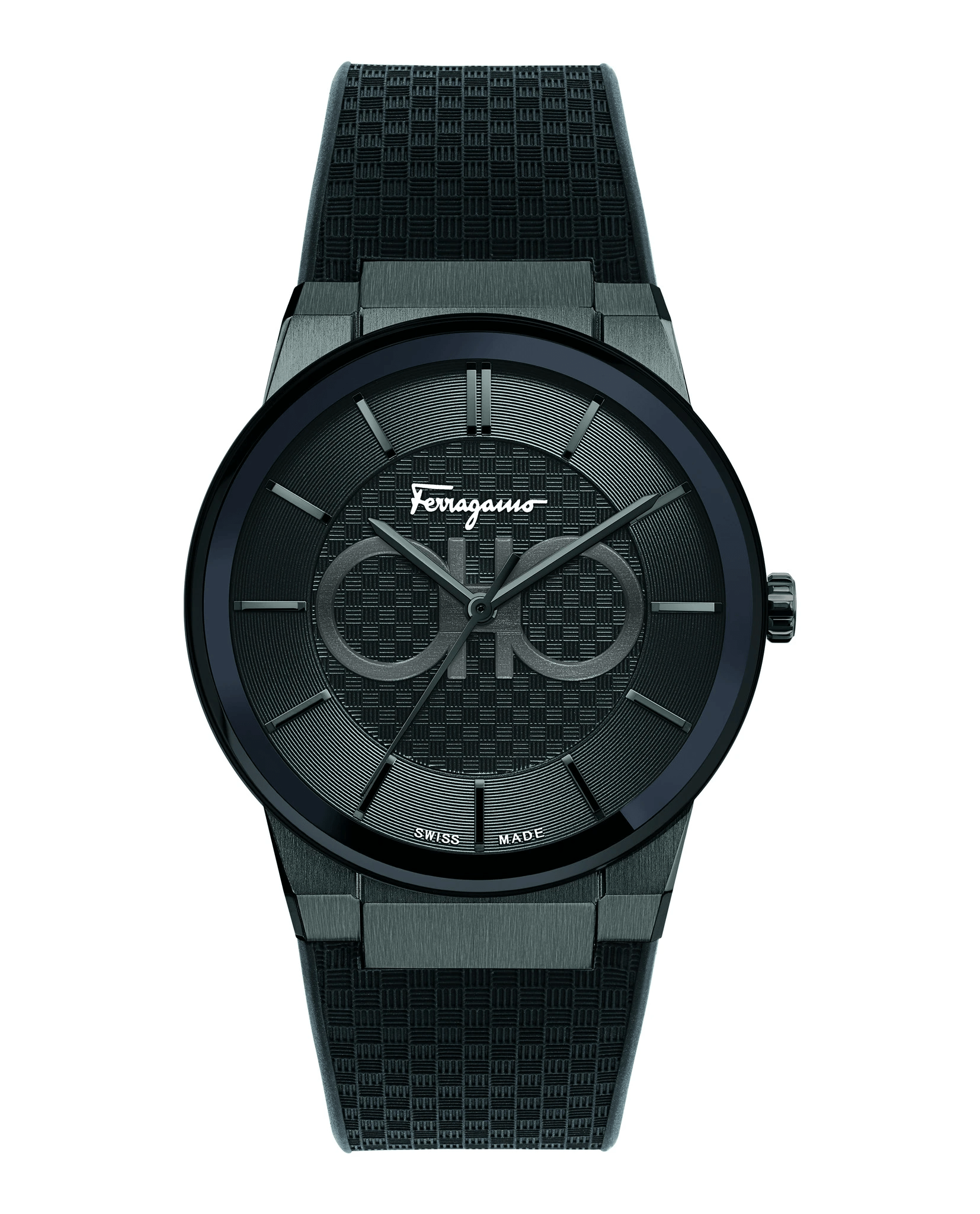  Shop Authentic Salvatore Ferragamo Sapphire Black Dial Black Rubber Strap Watch for Men - SFHP00320 - Luxxuri