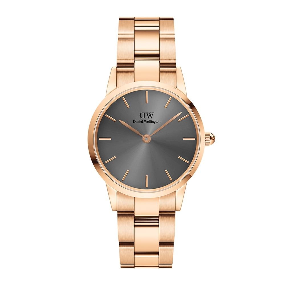  Shop Authentic Daniel Wellington Iconic Link Grey Dial Gold Steel Strap Watch For Women - DW00100334 - Luxxuri