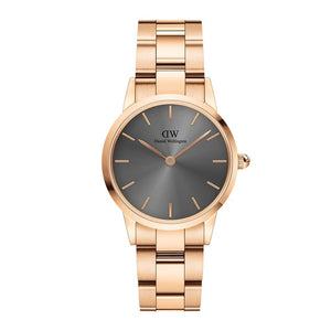  Shop Authentic Daniel Wellington Iconic Link Grey Dial Gold Steel Strap Watch For Women - DW00100334 - Luxxuri