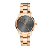  Shop Authentic Daniel Wellington Iconic Link Grey Dial Gold Steel Strap Watch For Women - DW00100334 - Luxxuri