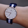  Shop Authentic Daniel Wellington Classic Glasgow White Dial Two Tone NATO Strap Unisex Watch - DW00100047 - Luxxuri
