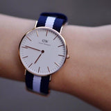  Shop Authentic Daniel Wellington Classic Glasgow White Dial Two Tone NATO Strap Unisex Watch - DW00100047 - Luxxuri