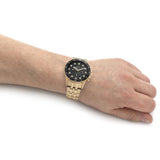  Shop Authentic Fossil FB-01 Chronograph Black Dial Gold Steel Strap Watch for Men - FS5836 - Luxxuri