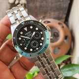  Shop Authentic Fossil FB-01 Chronograph Black Dial Silver Steel Strap Watch for Men - FS5827 - Luxxuri