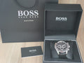  Shop Authentic Hugo Boss Ikon Black Dial Black Leather Strap Watch for Men - 1513178 - Luxxuri