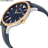  Shop Authentic Emporio Armani Renato Analog Blue Dial Black Leather Strap Watch For Men - AR2506 - Luxxuri