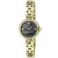 Marc Jacobs Courtney Mother of Pearl Black Dial Gold Steel Strap Watch for Women - MJ3460