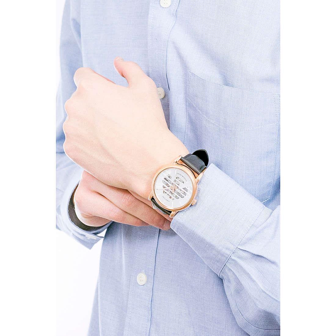  Shop Authentic Emporio Armani Meccanico Skeleton Silver Dial Black Leather Strap Watch For Men - AR60031 - Luxxuri