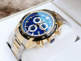  Shop Authentic Versace V-Ray Chronograph Quartz Blue Dial Two Tone Steel Strap Watch For Men - VE2I01021 - Luxxuri