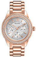  Shop Authentic Bulova Crystal Silver Dial Rose Gold Steel Strap Watch for Women - 97N101 - Luxxuri