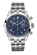  Shop Authentic Breitling Super Avi B04 Chronograph GMT 46 Tribute to Vought F4U Corsair Blue Dial Silver Steel Strap Watch for Men - AB04451A1C1A1 - Luxxuri