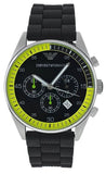  Shop Authentic Emporio Armani Chronograph Black Dial Black Rubber Strap Watch For Men - AR5865 - Luxxuri