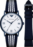  Shop Authentic Emporio Armani Kappa Analog White Dial Two Tone Nylon Strap Watch For Men - AR80004 - Luxxuri