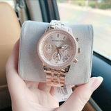  Shop Authentic Michael Kors Ritz Chronograph Rose Gold Dial Rose Gold Steel Strap Watch for Women - MK6077 - Luxxuri