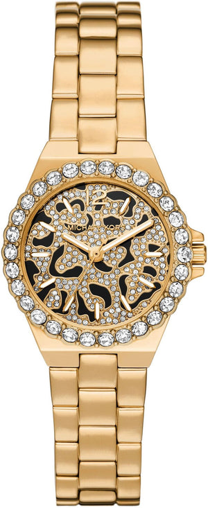  Shop Authentic Michael Kors Lennox Three Hand Black Dial Gold Steel Strap Watch For Women - MK7394 - Luxxuri