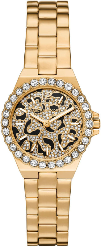  Shop Authentic Michael Kors Lennox Three Hand Black Dial Gold Steel Strap Watch For Women - MK7394 - Luxxuri