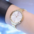  Shop Authentic Calvin Klein Lively White Dial Gold Steel Strap Watch for Women - K4U23526 - Luxxuri