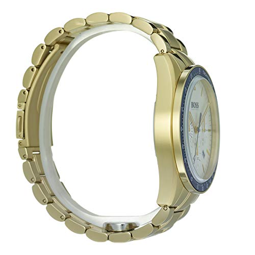 Hugo Boss Trophy White Dial Gold Steel Strap Watch for Men - 1513631
