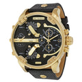  Shop Authentic Diesel Mr Daddy Black & Gold Dial Black Leather Strap Watch For Men - DZ7371 - Luxxuri