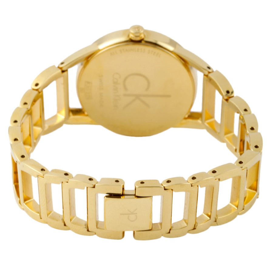 Shop Authentic Calvin Klein Stately Silver Dial Gold Steel Strap Watch for Women - K3G23526 - Luxxuri