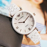  Shop Authentic Emporio Armani Ceramica Mother of Pearl Dial White Ceramic Strap Watch For Women - AR1486 - Luxxuri