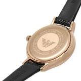  Shop Authentic Emporio Armani Cleo Three-Hand Mother of Pearl Dial Black Leather Strap Watch For Women - AR11485 - Luxxuri