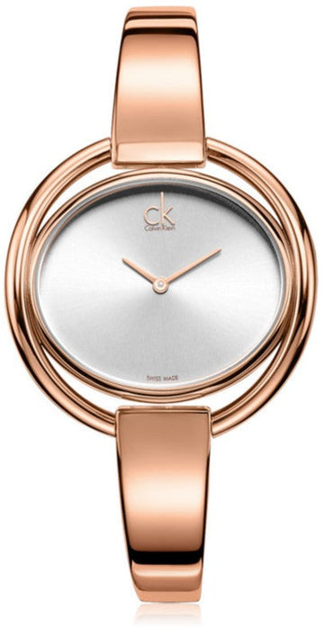  Shop Authentic Calvin Klein Impetuos Silver Dial Rose Gold Steel Strap Watch for Women - K4F2N616 - Luxxuri