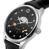  Shop Authentic Gucci G-Timeless Moonphase Black Dial Black Leather Strap Watch For Men - YA126327 - Luxxuri