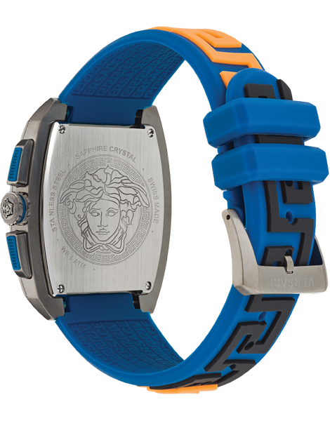  Shop Authentic Versace Iconic Dominus Chronograph Blue Dial Blue Rubber Strap Watch For Men - VE6H00323 - Luxxuri