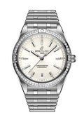  Shop Authentic Breitling Chronomat Automatic 36 Diamonds White Dial Silver Steel Strap Watch for Women - A10380591A1A1 - Luxxuri