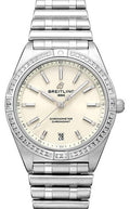  Shop Authentic Breitling Chronomat Automatic 36 Diamonds White Dial Silver Steel Strap Watch for Women - A10380591A1A1 - Luxxuri