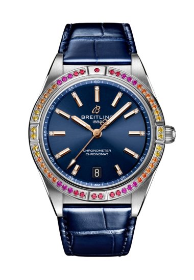  Shop Authentic Breitling Chronomat Automatic 36 South Sea Blue Dial Blue Leather Strap Watch for Women - A10380611C1P1 - Luxxuri