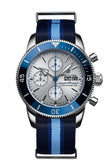  Shop Authentic Breitling Superocean Heritage Chronograph 44 Ocean Conservancy Silver Dial Two Tone NATO Strap Watch for Men - A133131A1G1W1 - Luxxuri