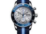  Shop Authentic Breitling Superocean Heritage Chronograph 44 Ocean Conservancy Silver Dial Two Tone NATO Strap Watch for Men - A133131A1G1W1 - Luxxuri