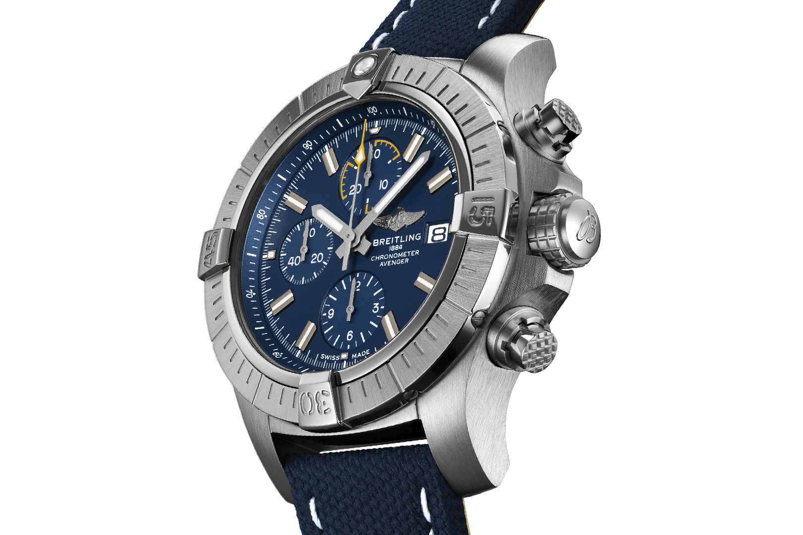  Shop Authentic Breitling Avenger Chronograph 45mm Blue Dial Blue Calfskin Strap Watch for Men - A13317101C1X2 - Luxxuri
