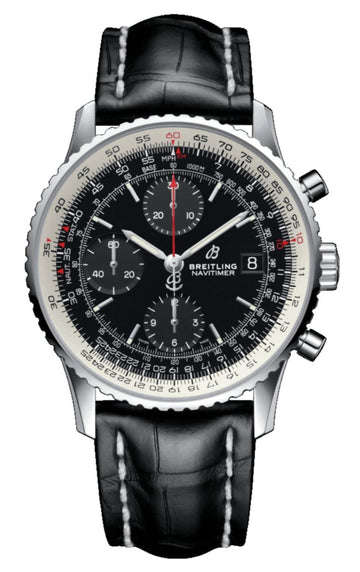  Shop Authentic Breitling Navitimer 1 Chronograph 41mm Automatic Black Dial Black Leather Strap Mens Watch - A13324121B1P1 - Luxxuri