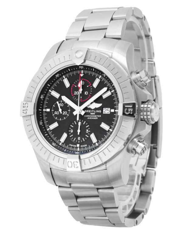  Shop Authentic Breitling Super Avenger Chronograph 48 Black Dial Silver Steel Strap Watch for Men - A13375101B1A1 - Luxxuri