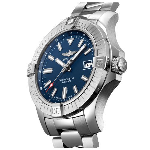  Shop Authentic Breitling Avenger Automatic 43mm Blue Dial Silver Steel Strap Watch for Men - A17318101C1A1 - Luxxuri